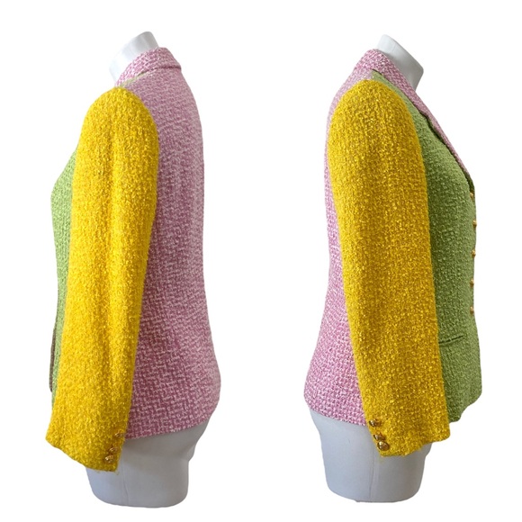 ESCADA multicolored WOOL Boucle blazer jacket - sz 38 - lined - designer - - Picture 4 of 12